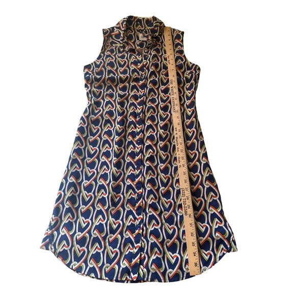 💖Cabi Sleeveless Shirt Dress With Bold Heart Print Size S - Picture 8 of 9